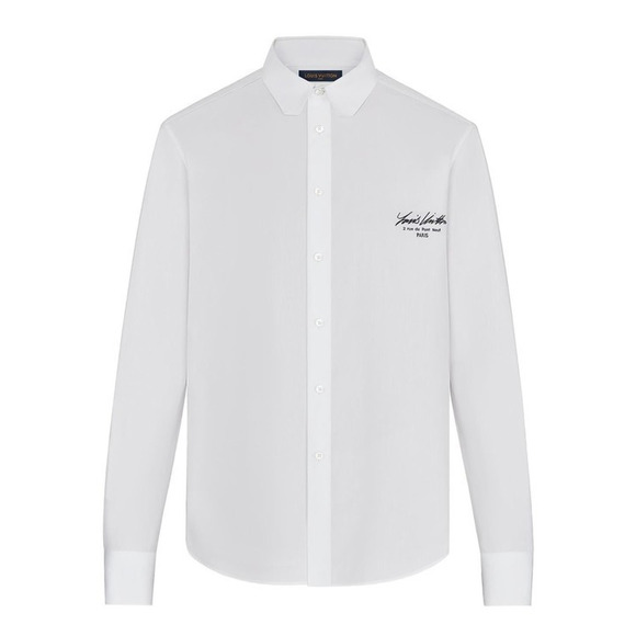 Louis Vuitton LVSE Regular White Long Sleeve DNA Collar Button Up Down Shirt M